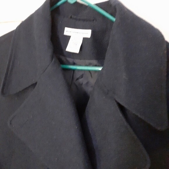 Jessica London classic navy blue double-breasted wool pea coat jacket 20p 22p - Picture 3 of 6